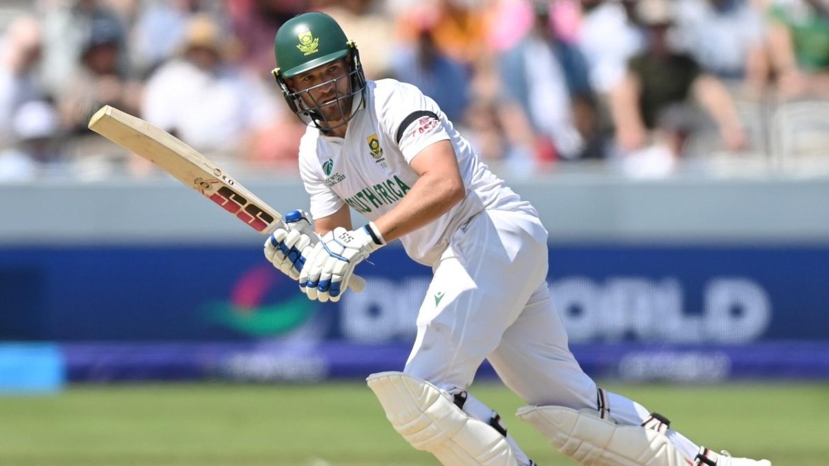 South Africa stand-in captain Wiaan Mulder bats in a Test