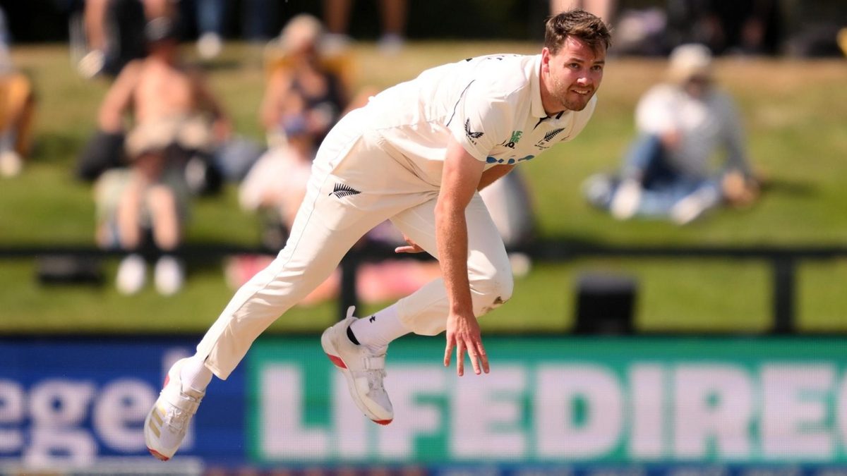 Jacob Duffy sent down a marathon spell in the last innings of the Christchurch Test between New Zealand and the West Indies.