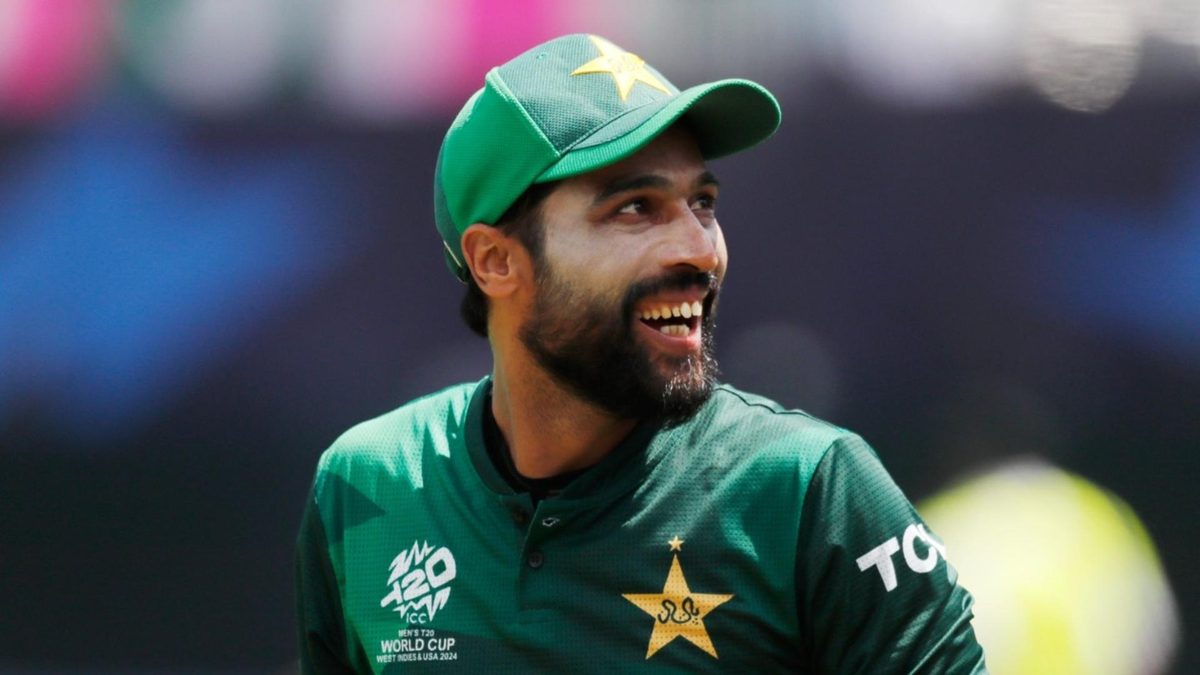 Mohammad Amir playing for Pakistan in the 2024 T20 World Cup