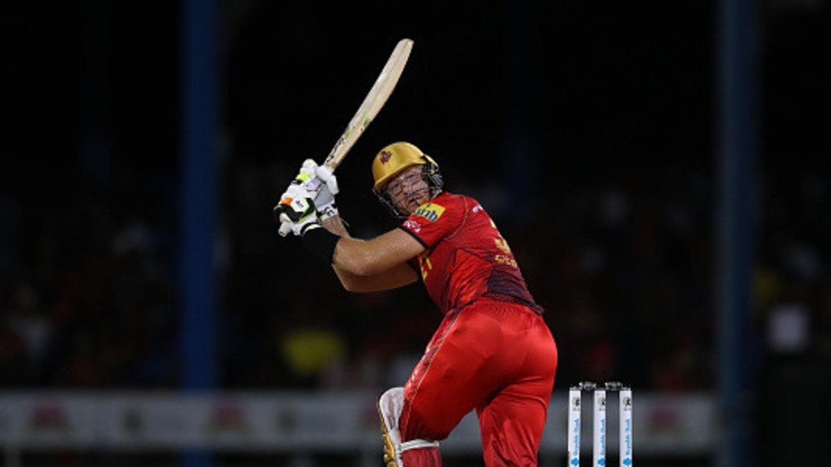 Martin Guptill of Trinbago Knight Riders bats during the Republic Bank Caribbean Premier League match between Trinbago Knight Riders Men and Guyana Amazon Warriors Men at the Queen's Park Oval on September 05, 2023 in Port of Spain, Trinidad And Tobago