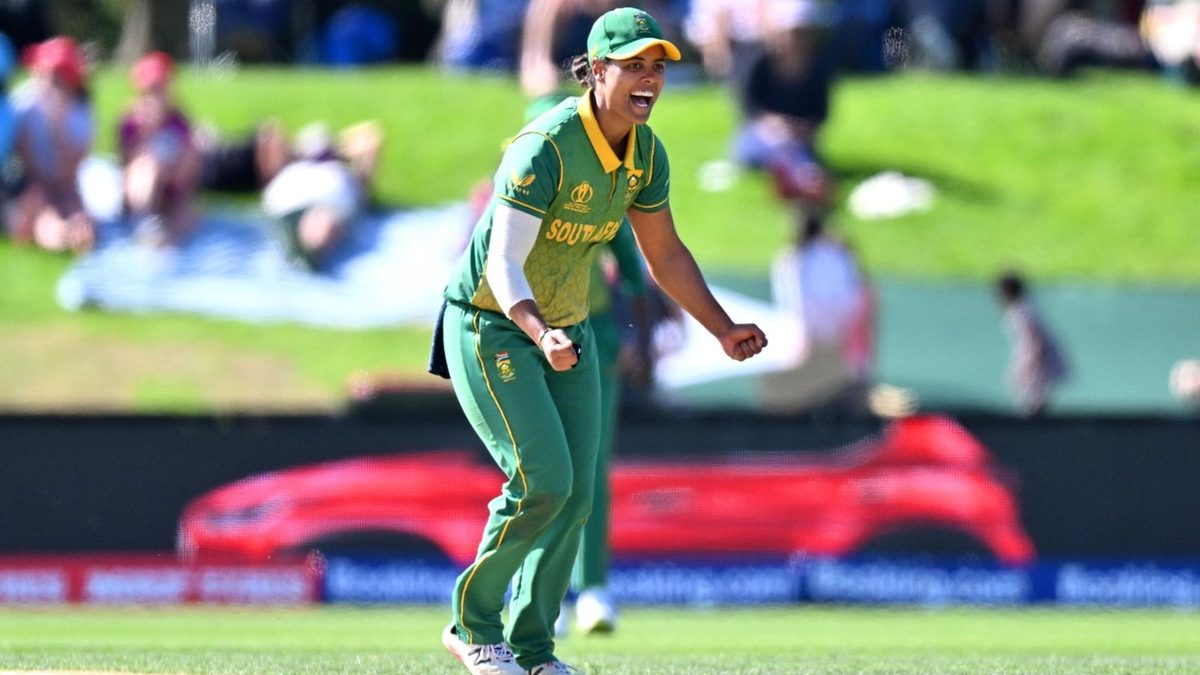 Chloe Tryon celebrates while playing for South Africa