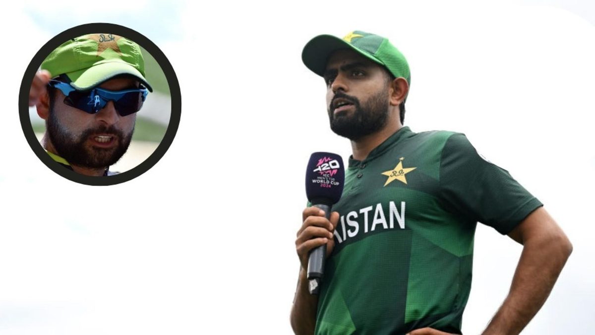 Babar Azam speaking to the press during the T20 World Cup