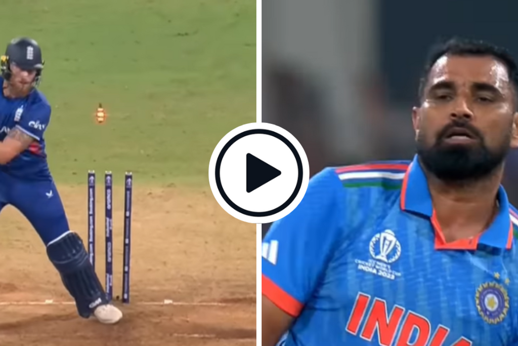 Watch: Stokes goes for wild slog, loses stumps after probing Shami over | CWC 2023