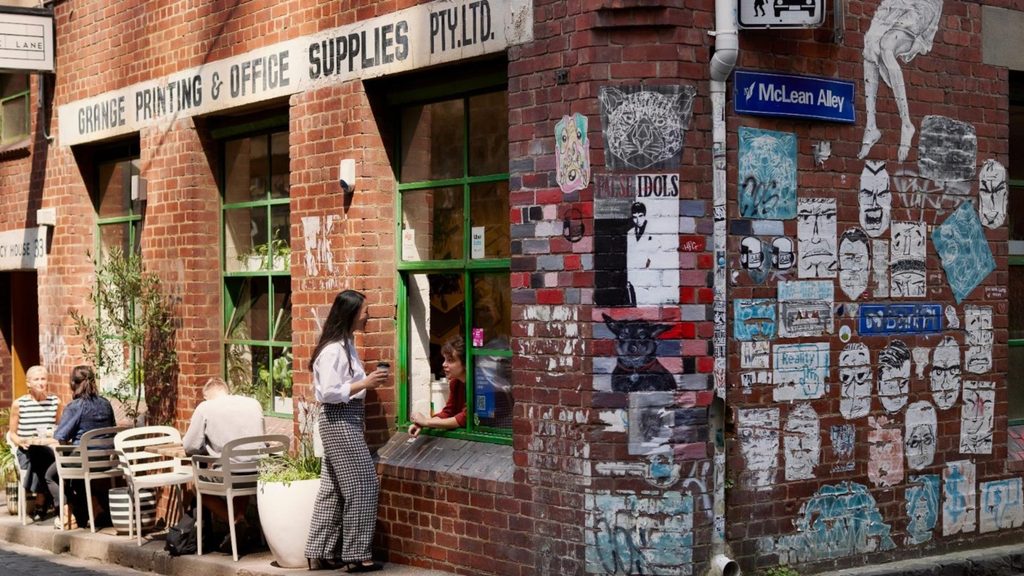 Melbourne street with graffiti art