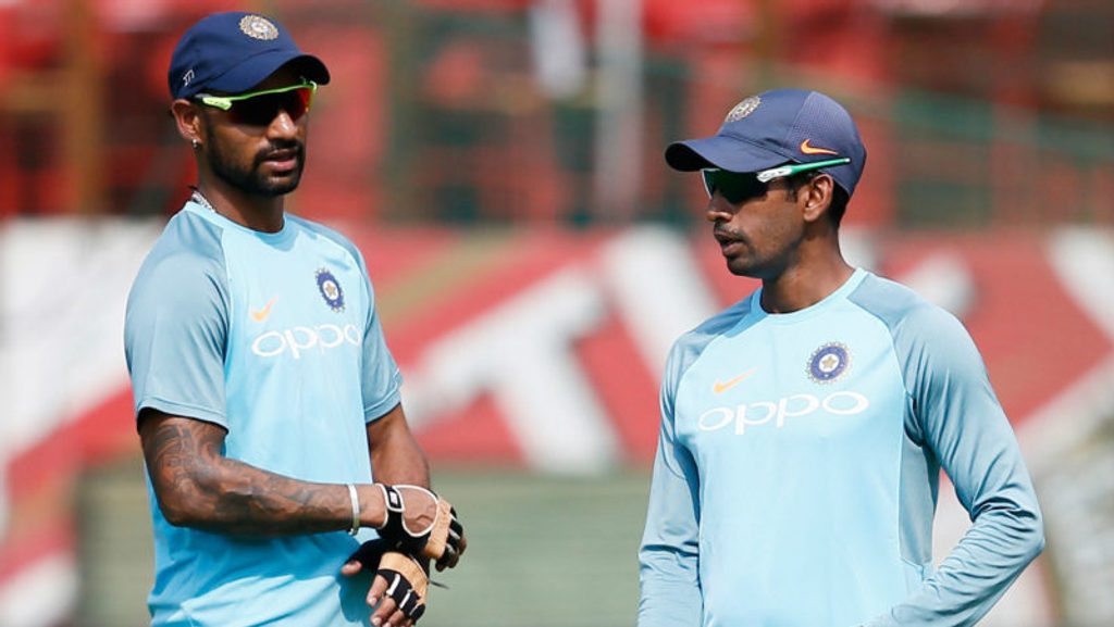 Shikhar Dhawan and Wriddhiman Saha opened the batting for the Hyderabad team