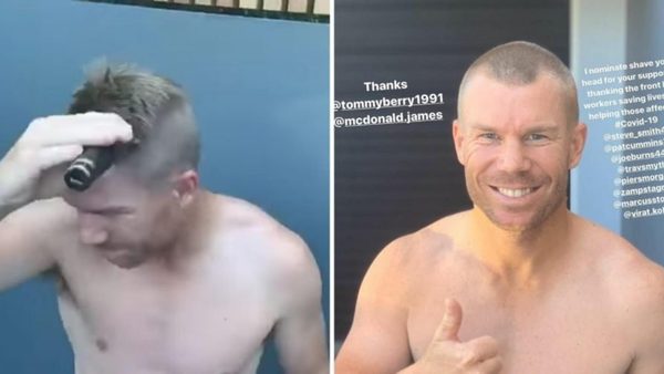 david-warner-goes-bald-to-show-support-for-covid-19-fighters.Click to read full article.