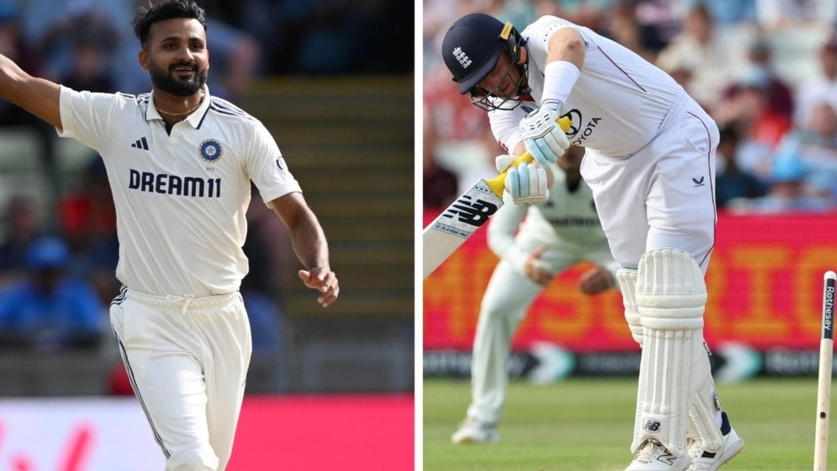 Akash Depp dismisses Joe Root at Edgbaston