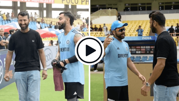 watch-cheteshwar-pujara-reunites-india-teammates-rajkot-odi-ind-v-aus.Click to read full article.