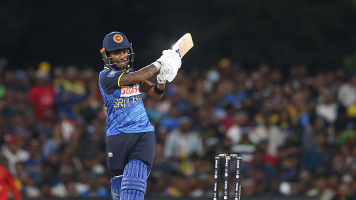 Sri Lanka's Pathum Nissanka plays a shot during the second T20 cricket match between Sri Lanka and Bangladesh at the Rangiri Dambulla International Cricket Stadium in Dambulla on July 13, 2025