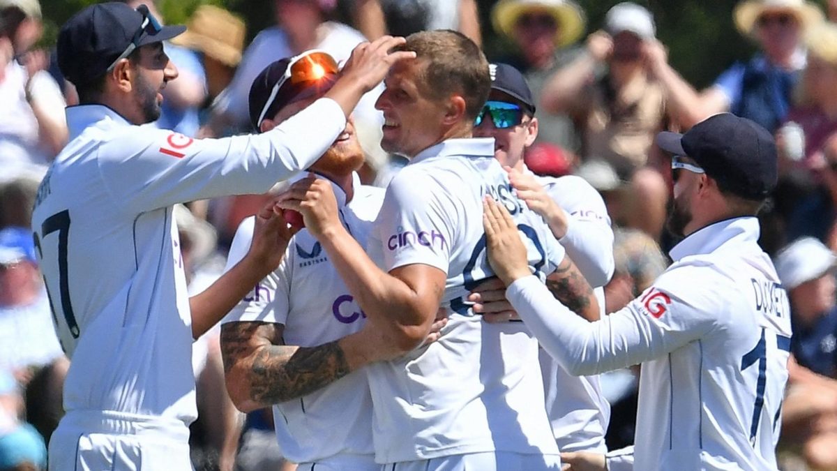 England celebrate a wicket during their World Test Championship win over New Zealand