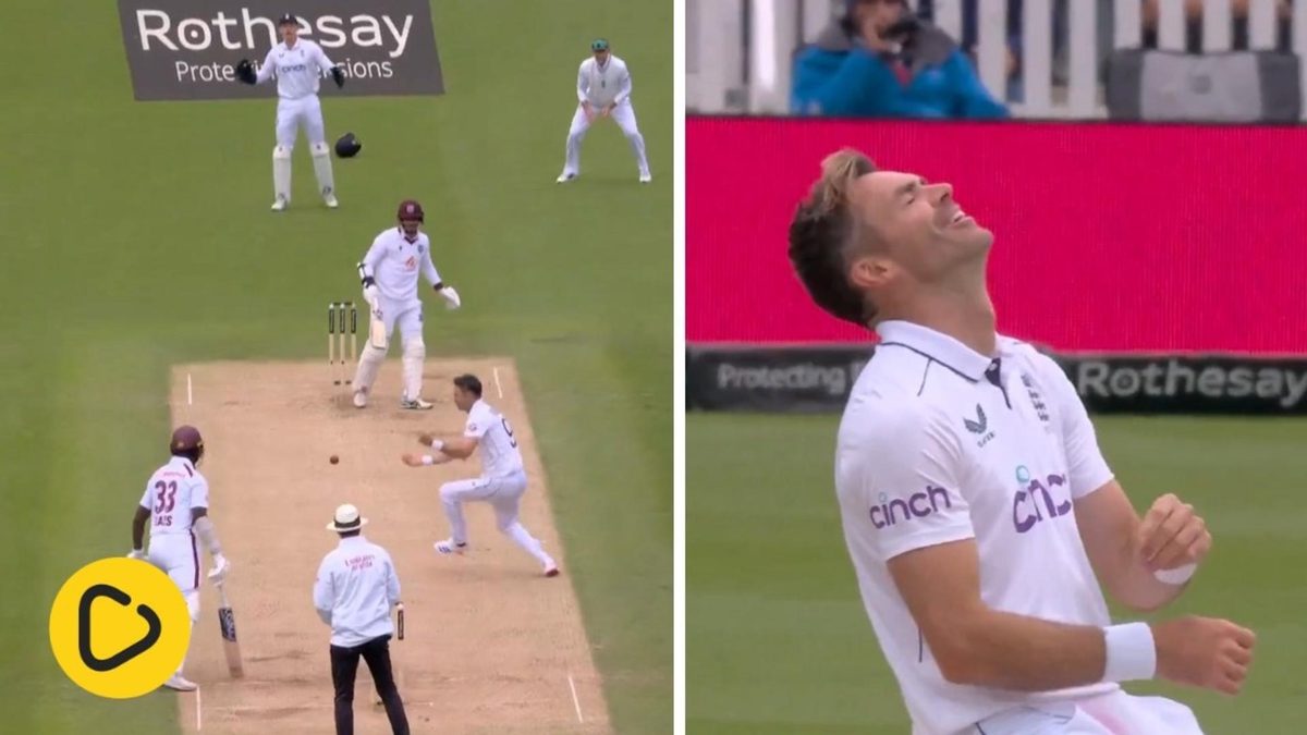 James Anderson drops a simple return catch agaisnt West Indies at Lord's but sees the funny side
