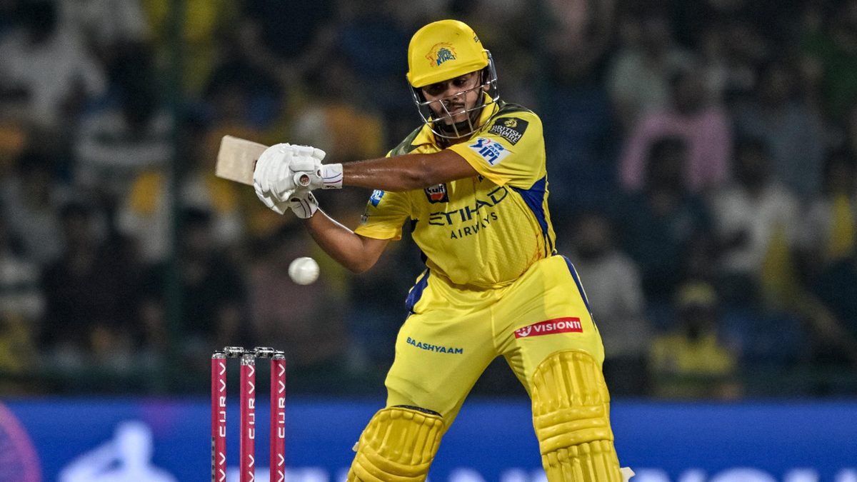 Chennai Super Kings' Ayush Mhatre plays a shot during the Indian Premier League (IPL) Twenty20 cricket match between Chennai Super Kings and Rajasthan Royals at the Arun Jaitley Stadium in New Delhi on May 20, 2025