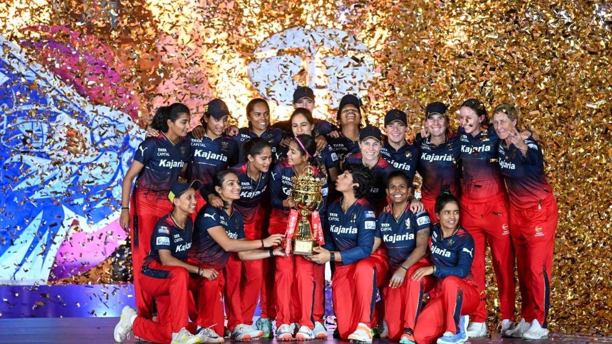 RCB celebrate winning the 2024 edition of the Women's Premier League