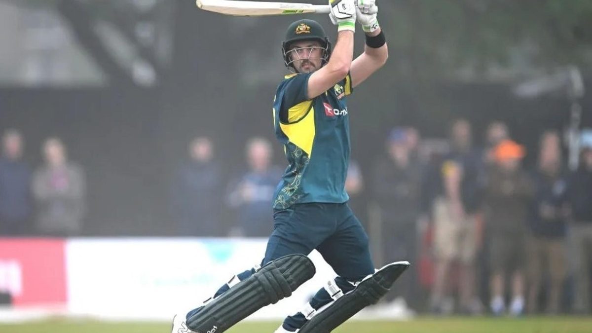Josh Inglis in action during his record-breaking 43-ball century against Scotland - he became the fastest Australian to score a T20I hundred