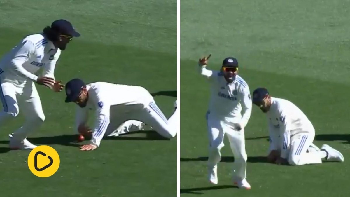 Watch: Virat Kohli put down a simple slip catch against Australia, even as his teammates celebrated around him – unaware that the India star had dropped it.