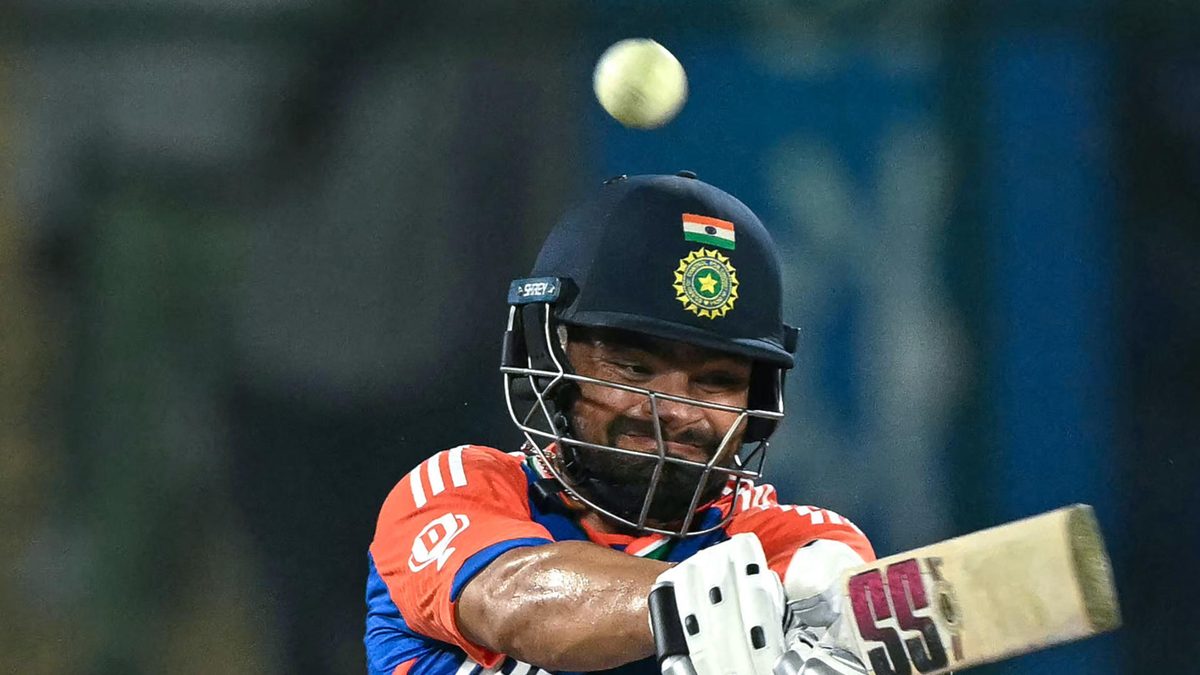 India's Rinku Singh plays a shot during the second Twenty20 international cricket match between India and Bangladesh at the Arun Jaitley Stadium in New Delhi on October 9, 2024