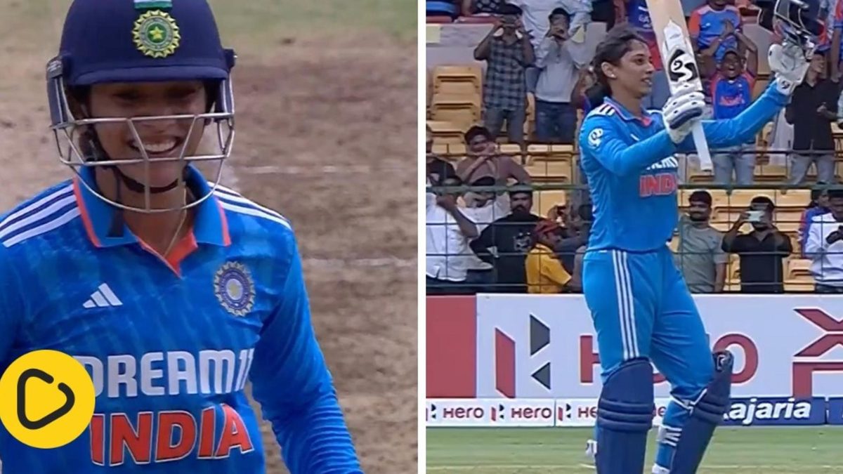 Smriti Mandhana celebrates ODI century