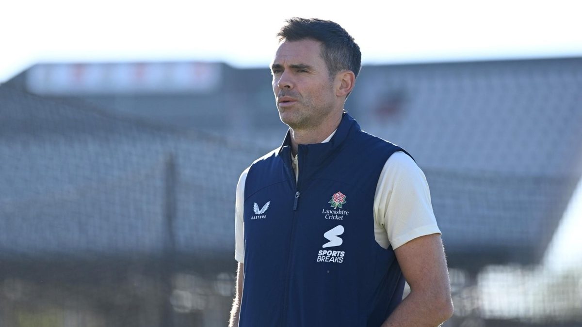 James Anderson in Lancashire kit ahead of the 2025 County Championship season