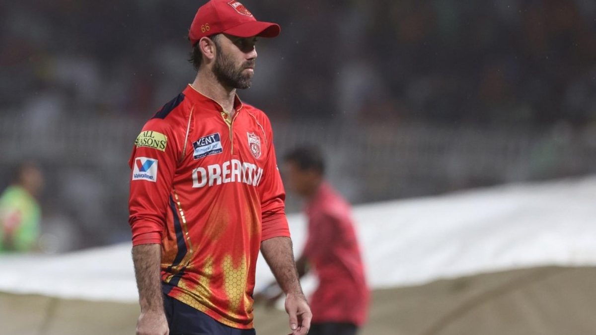 Glenn Maxwell of Punjab during the KKR PBKS rained out match