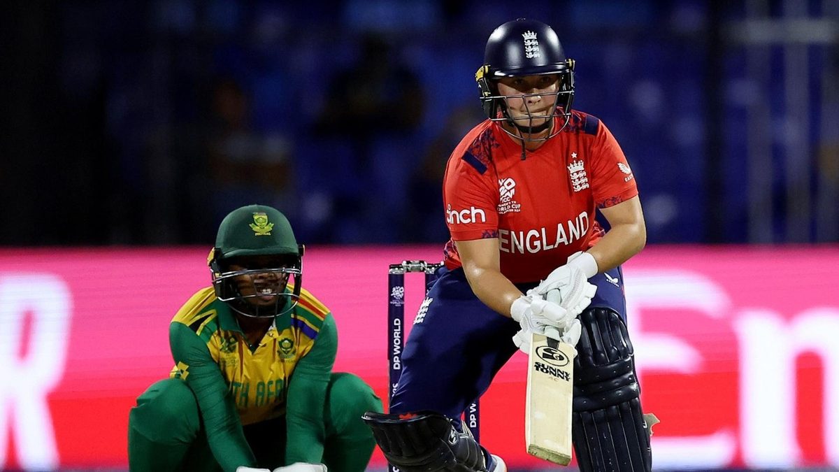 Alice Capsey plays a shot during the T20 World Cup