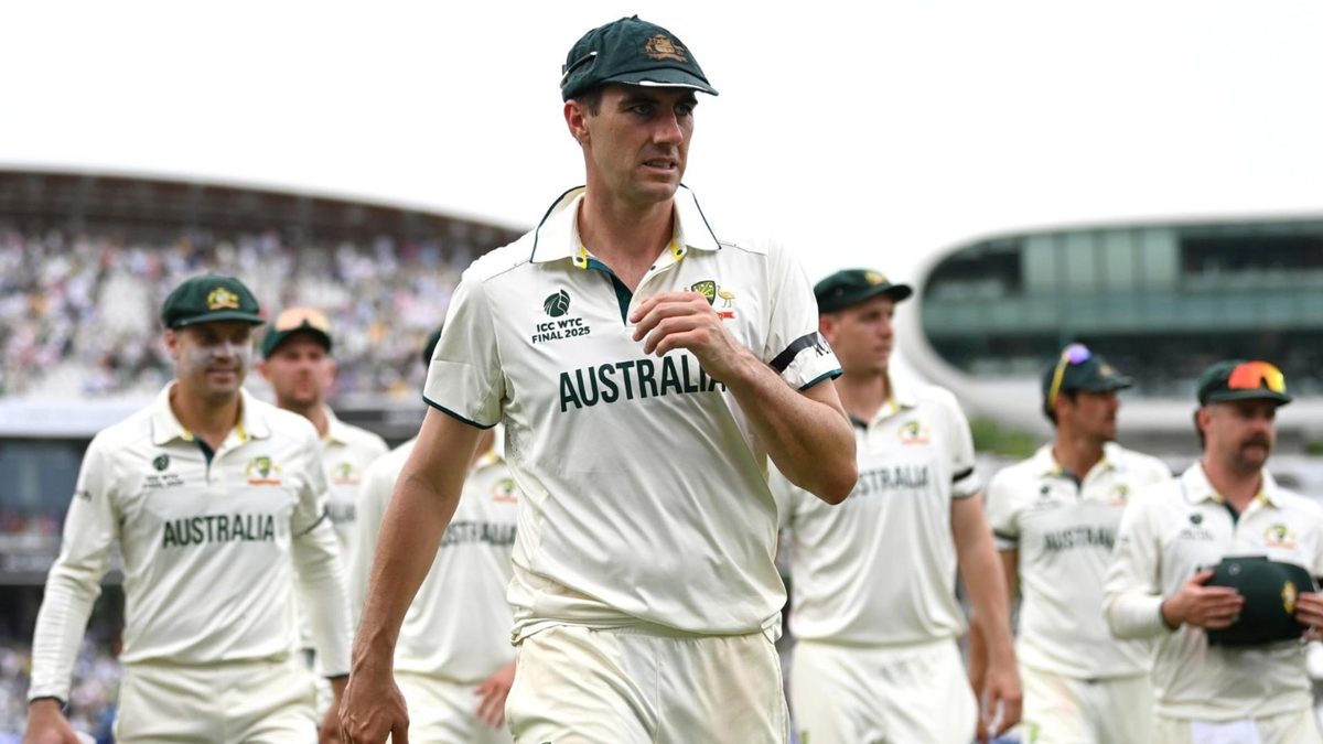 Pat Cummins leads Australia off the field