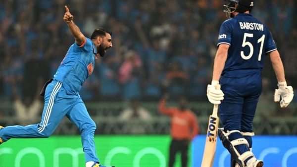 Bowler Mohammad Swami playing for India's T20 matches