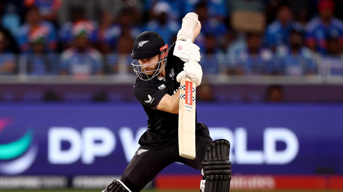 Kane Williamson of New Zealand bats during the ICC Champions Trophy 2025 match between New Zealand and India at Dubai International Cricket Stadium on March 02, 2025 in Dubai, United Arab Emirates