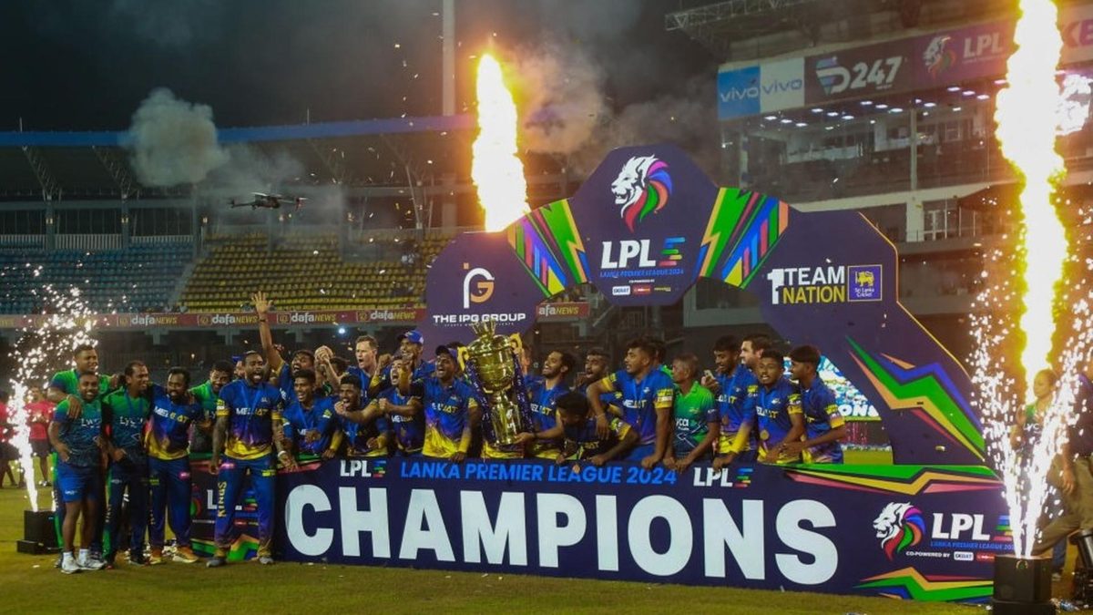 Jaffna Kings celebrate after winning LPL 2024