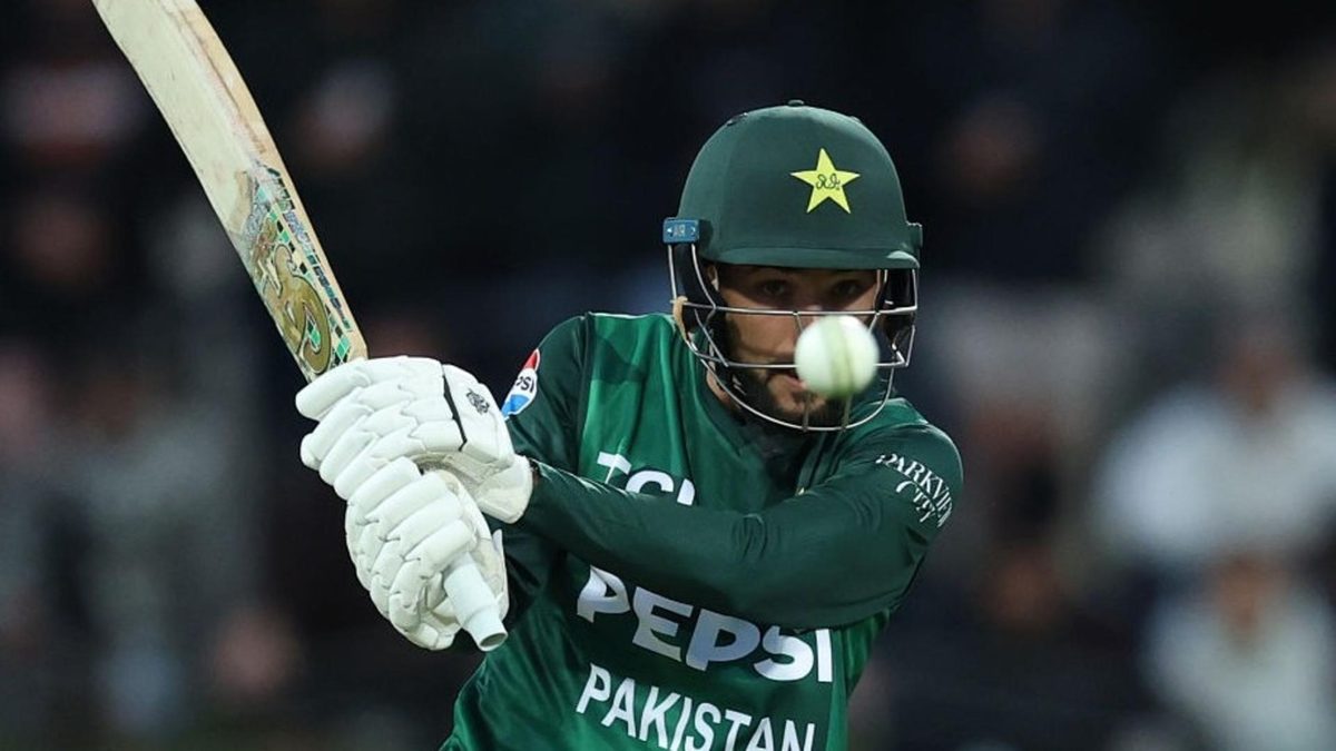 Lahore Qalandars' Jahandad Khan plays a shot during the Pakistan Super League (PSL) Twenty20 cricket match between Quetta Gladiators and Lahore Qalandars at the Gaddafi Cricket Stadium in Lahore on February 19, 2024