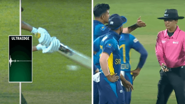 state-shock-sri-lanka-fielders-converge-umpires-caught-behind-decision-overturned-ultraedge-spike.Click to read full article.