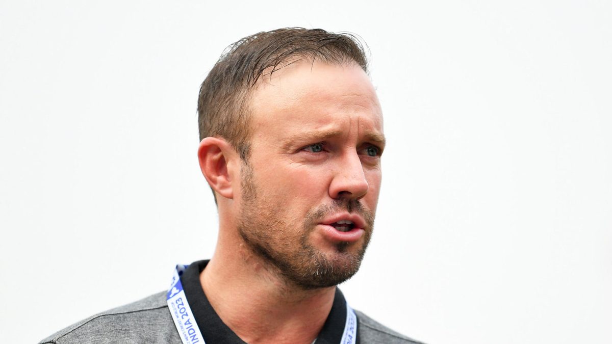 AB de Villiers looks on ahead of the ICC Men's Cricket World Cup India 2023 between India and South Africa at Eden Gardens on November 05, 2023 in Kolkata, India
