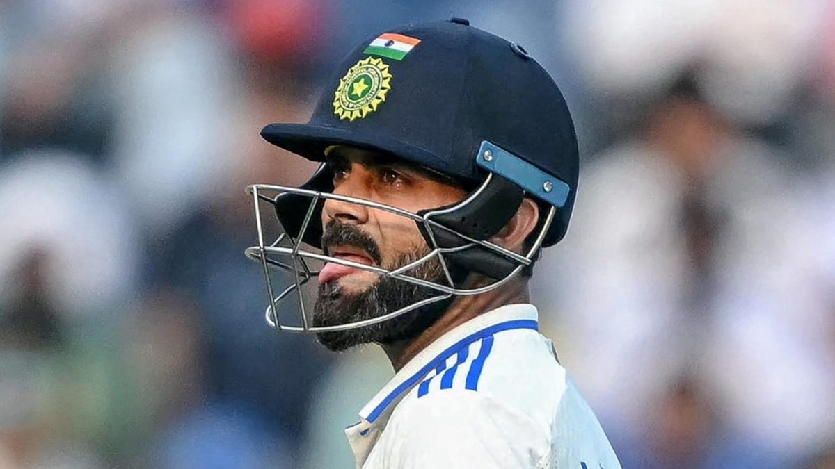 Virat Kohli was run out for four in the Mumbai Test