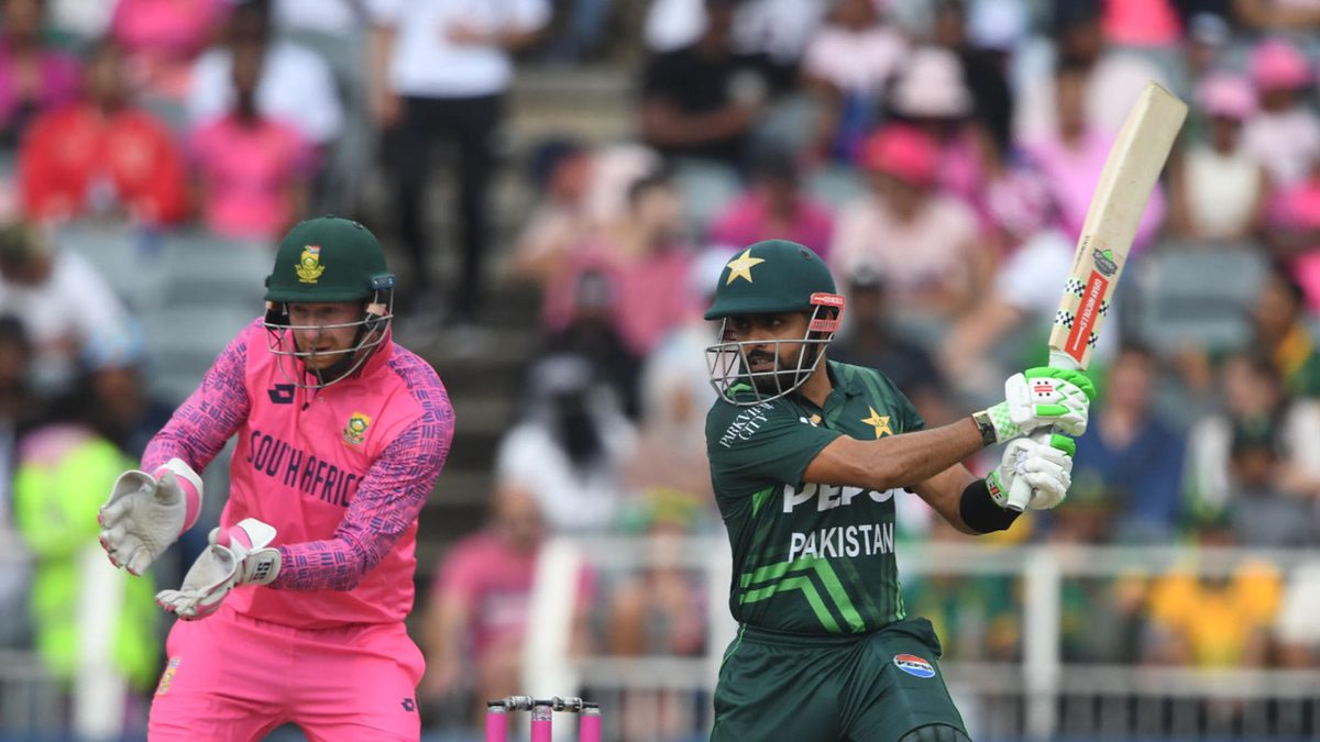 Babar Azam of Pakistan during the 3rd ODI match between South Africa and Pakistan at DP World Wanderers Stadium on December 22, 2024 in Johannesburg, South Africa