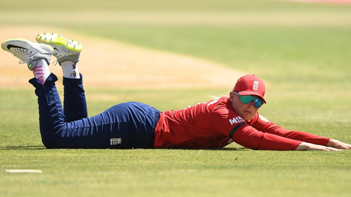 Sophie Ecclestone misfields in England women's T20I opener against India