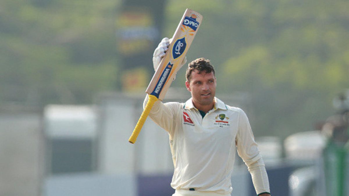 Alex Carey of Australia celebrates after scoring a century during day two of the Second Test match in the series between Sri Lanka and Australia at Galle International Stadium on February 07, 2025 in Galle, Sri Lanka