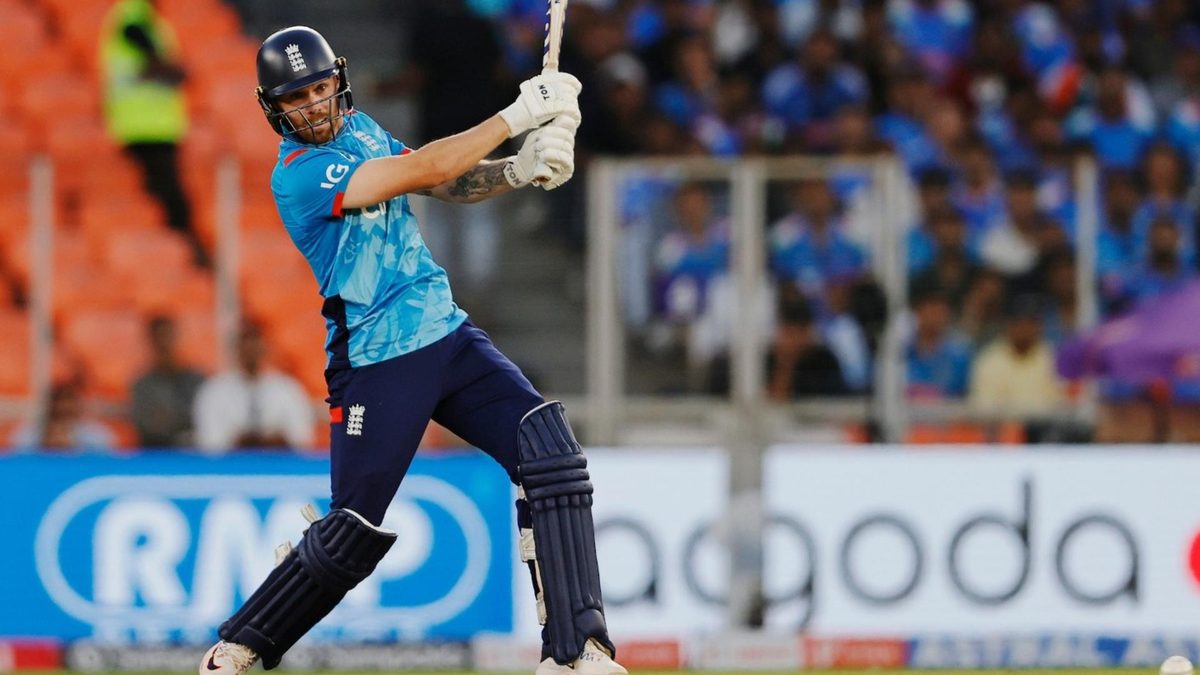 Phil Salt batting during England's ODI series in India
