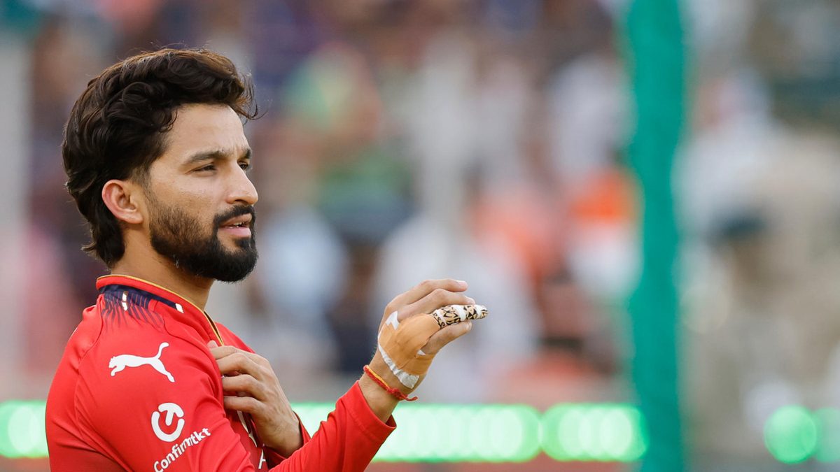 Rajat Patidar of Royal Challengers Bengaluru warmup before the start of the 2025 IPL Final match between Royal Challengers Bengaluru and Punjab Kings at Narendra Modi Stadium on June 03, 2025, in Ahmedabad, India