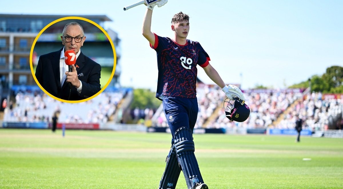 Rocky Flintoff scores one hundred, and Bumble has already picked him for England