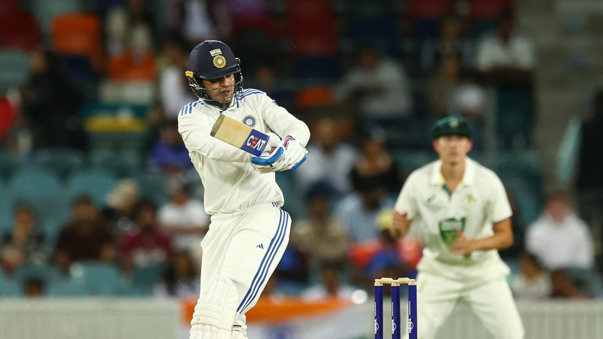 Shubman Gill of India bats during day two of the tour match between Prime Minister's XI and India at Manuka Oval on December 01, 2024 in Canberra, Australia