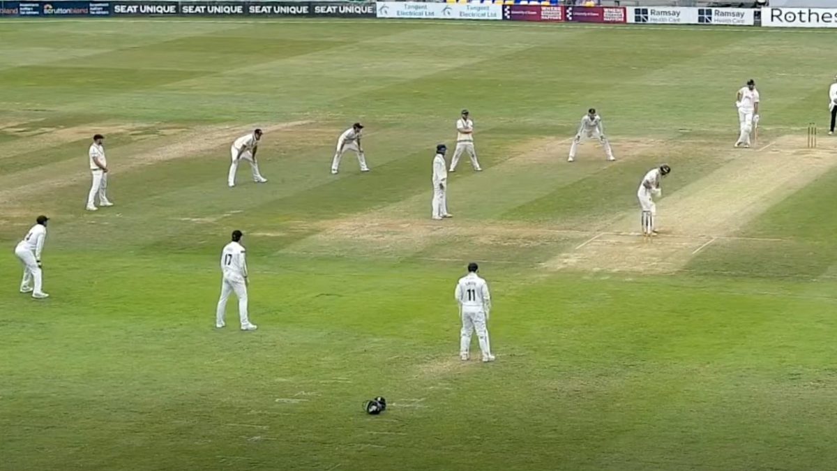 County team place all nine fielders on the leg side