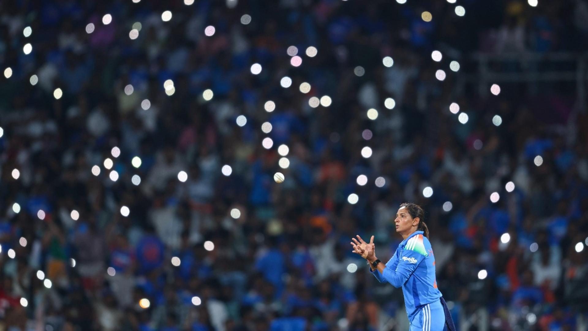Matthew Lewis’s image – as witty as it is spectacular – of Harmanpreet Kaur, captain of India, collecting the ball during the final of the 2025 women’s World Cup