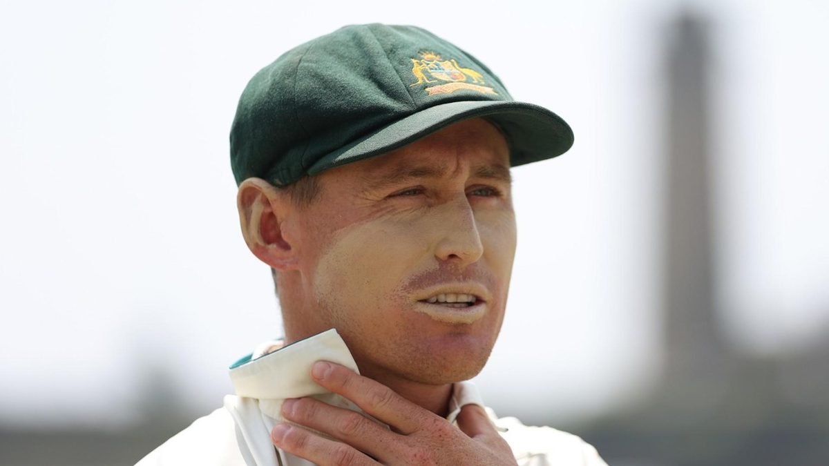 Marnus Labuschagne looks on during Australia's second Test match against Sri Lanka