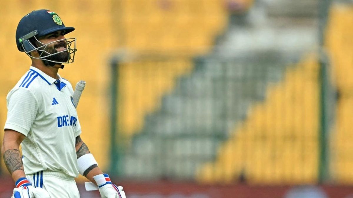 Virat Kohlli was dismissed for a duck batting at No.3 in the Bengaluru Test vs New Zealand