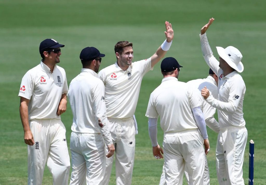 Chris Woakes 6-54 as CA XI finish day 1 on 249-9