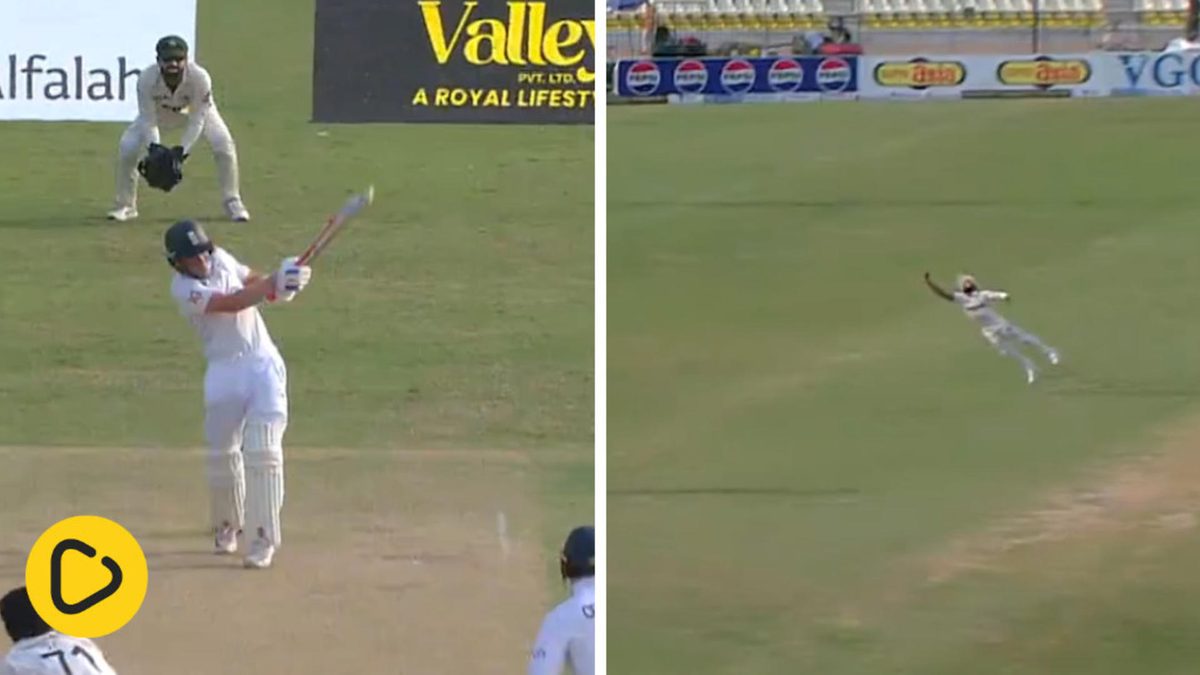 Ollie Pope falls for a duck after Aamer Jamal held onto an outstanding catch during day two of the first Test between England and Pakistan