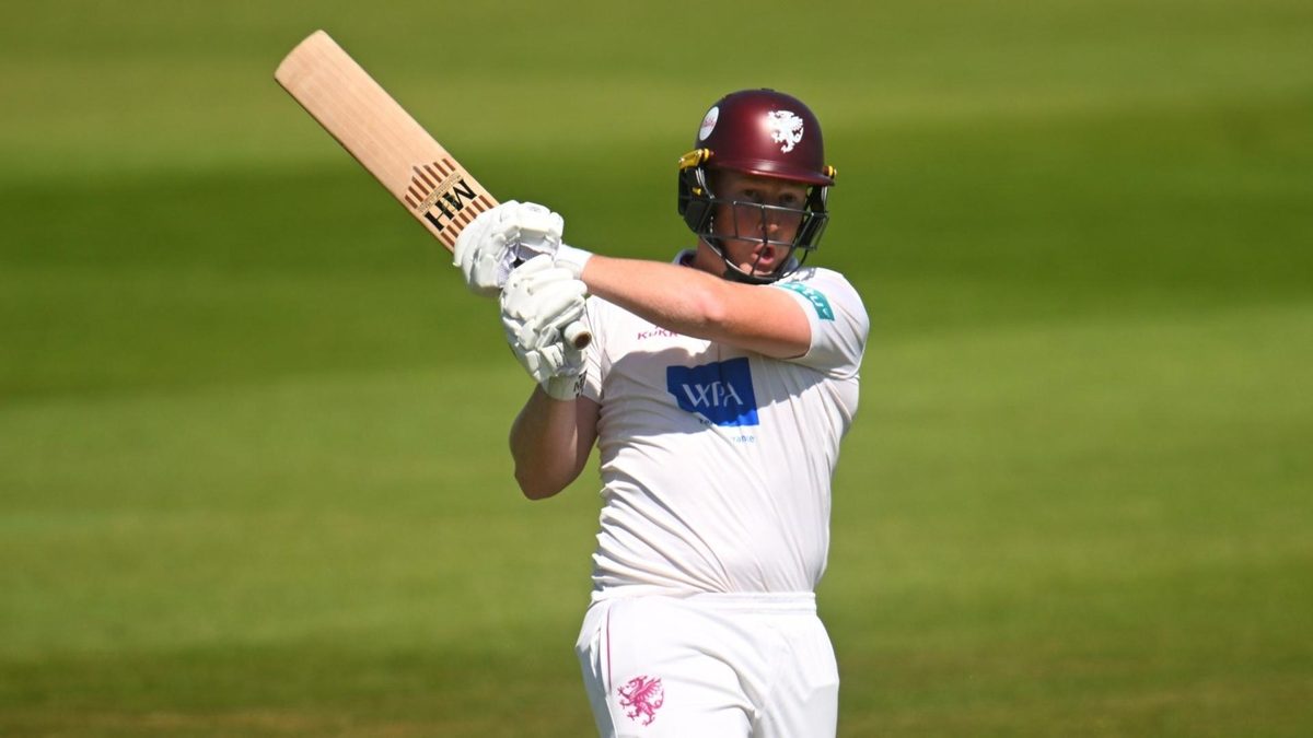 James Rew played an aggressive cameo for Somerset following his England call-up