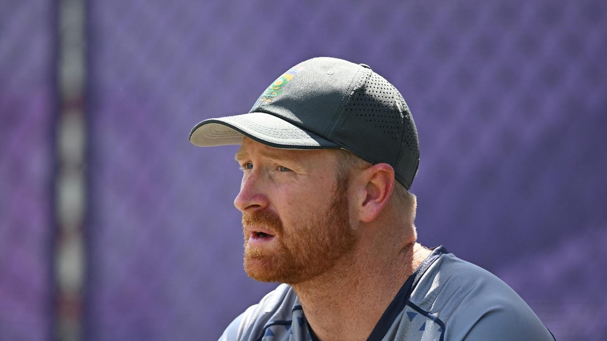 Heinrich Klaasen of South Africa looks on during a net session as part of the ICC Men's T20 Cricket World Cup West Indies & USA 2024 at Nassau County International Cricket Stadium on June 02, 2024 in New York, New York