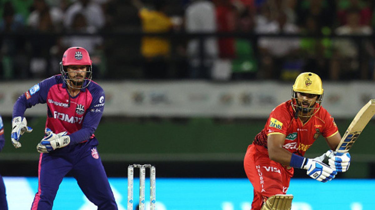 Nicholas Pooran of Trinbago Knight Riders bats during the Men's 2024 Republic Bank Caribbean Premier League eliminator match between Trinbago Knight Riders and Barbados Royals at Providence Stadium on October 01, 2024 in Georgetown, Guyana