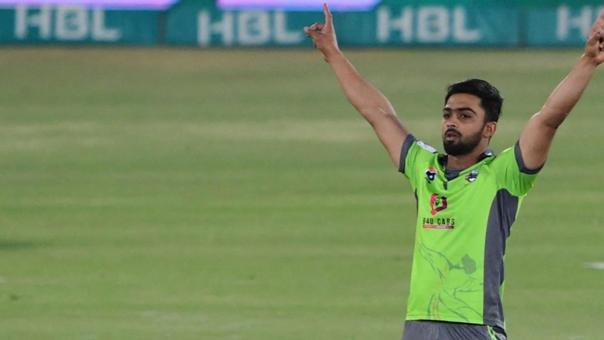 Ahmed Dhaniyal celebrates a wicket in the PSL
