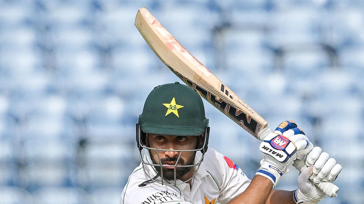 Pakistan's Abdullah Shafique plays a shot during the first day of the two-day tour match between Pakistan and Sri Lanka Cricket President's XI at the Mahinda Rajapaksa International Cricket Stadium in Hambantota on July 11, 2023. Pakistan tour Sri Lanka this month for a two-Test series. The first Test starts in Galle on July 16 and the second in Colombo from July 24